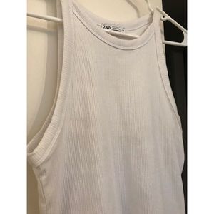 Zara- White Ribbed Tank Top